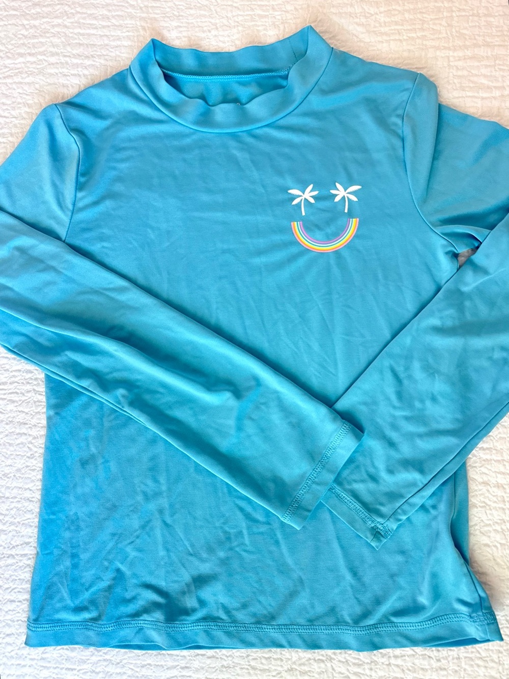 Blue Long Sleeve Rash Guard Swim Shirt Cat & Jack. UPF 50+ Size 7/8 EUC